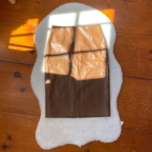 Faux leather pencil skirt